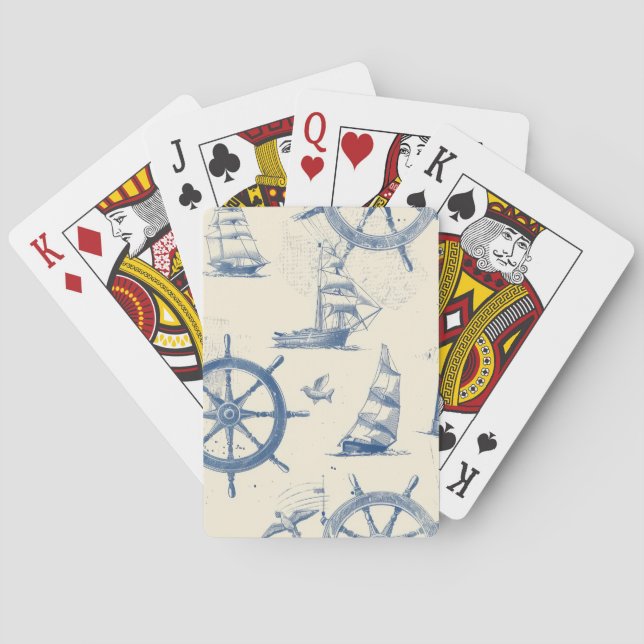 Spelkort med marina Inslag (Baksidan)