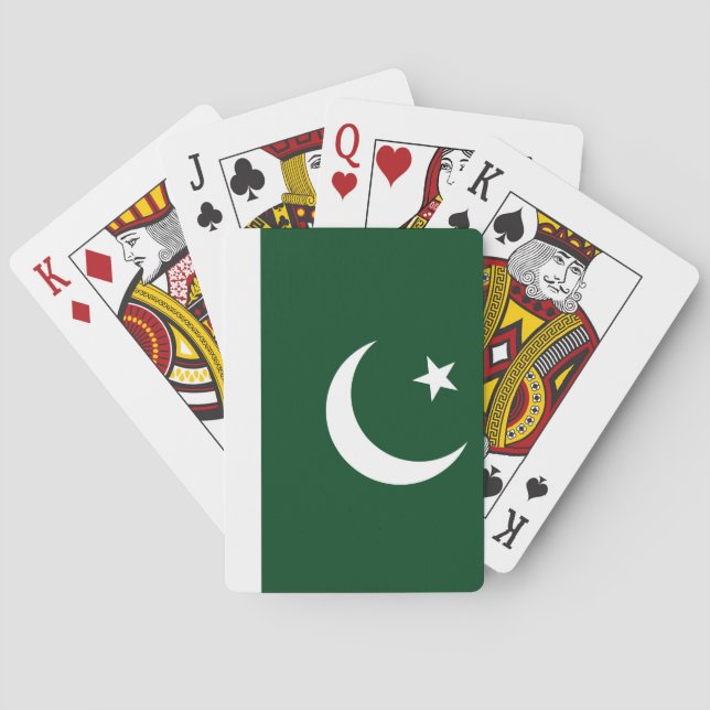 Spelkort med Pakistans flagga (Baksidan)