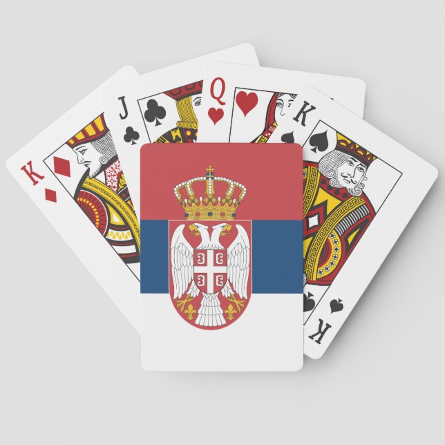 Spelkort med Serbiens flagga (Baksidan)