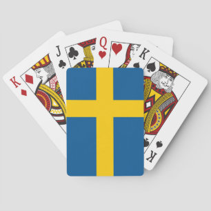 Spelkort med Sveriges flagga