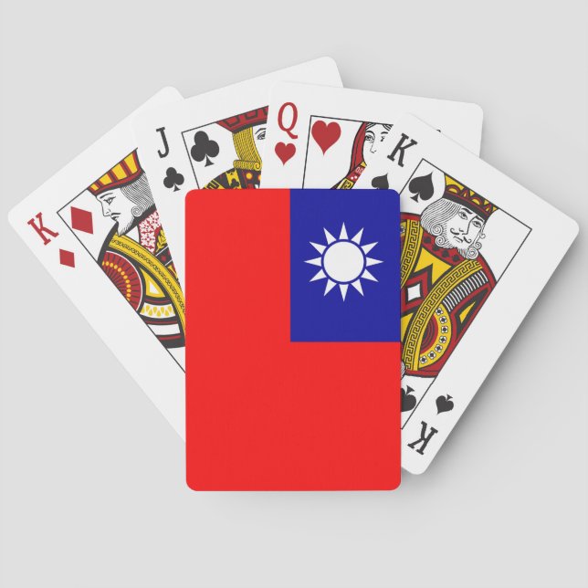 Spelkort med Taiwans flagga (Baksidan)