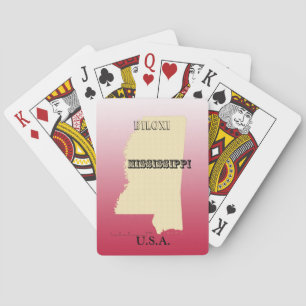 Spelkort - Mississippi State Karta med City