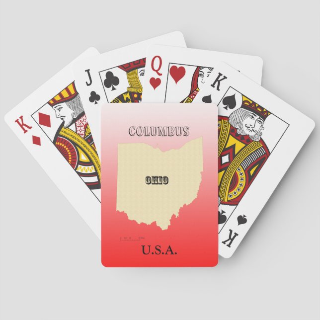 Spelkort - Ohio State Karta med City (Baksidan)