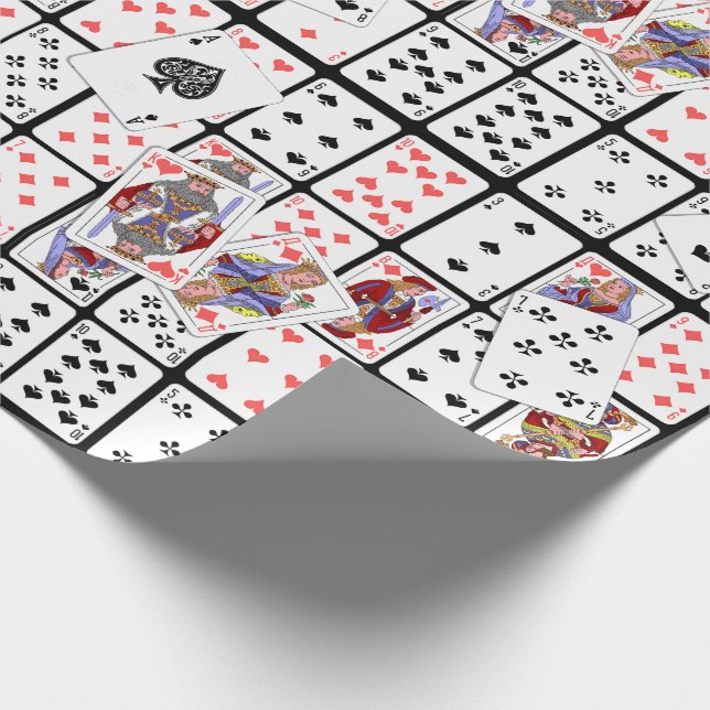 Spelkort Poker Euchre Gift Wrap Presentpapper (Hörn)