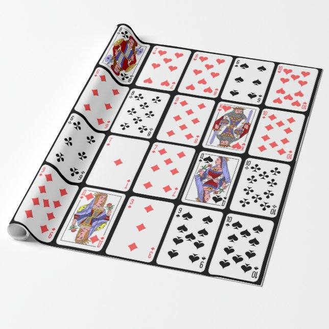 Spelkort Poker Euchre Gift Wrap Presentpapper (Utrullad)
