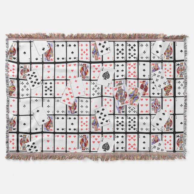 Spelkort Poker Euchre Throw Blanket Filt (Framsidan)