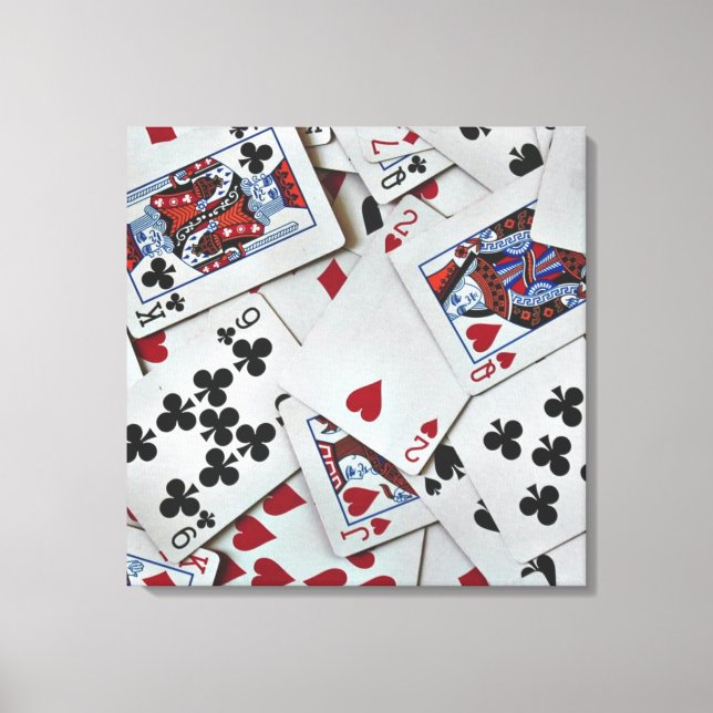 Spelkort Poker Games Queen Kung Canvastryck (Framsida)