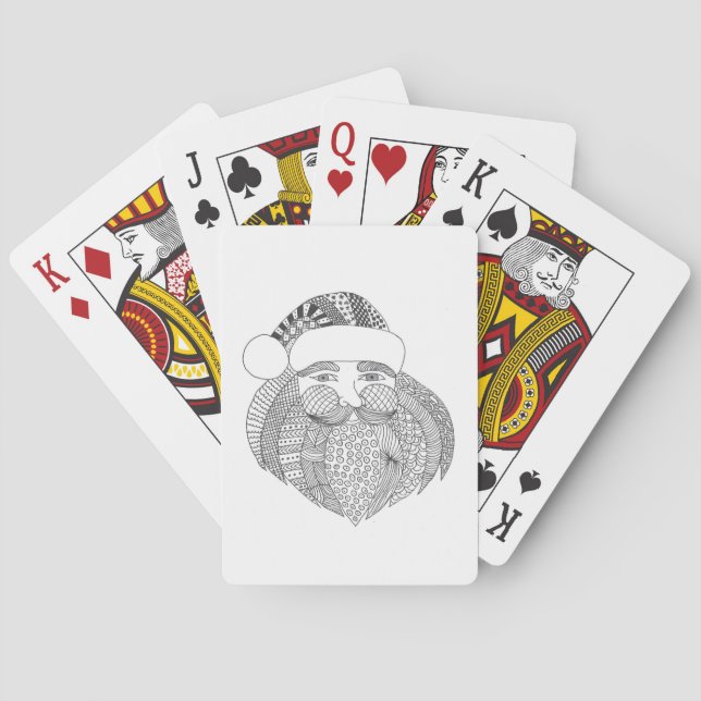 Spelkort - Poker - Jul - Doodle Santa (Baksidan)