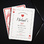 Spelkort Poker Nattkasino 50:e födelsedagen Inbjudningar<br><div class="desc">Hämta redo till party som om det är 20-årsjubileet med vår uppspelningskortets Poker Nattkasino 50:e födelsedagsinbjudan! Den här inbjudan är perfekten till inbjudan era gäster till en natt av roligt och upphetsning, kompletterad med en Underbar Gatsby-inspirerad atmosfär och alla Glitz och glamor från Las Vegas. Oavsett om du planerar en...</div>