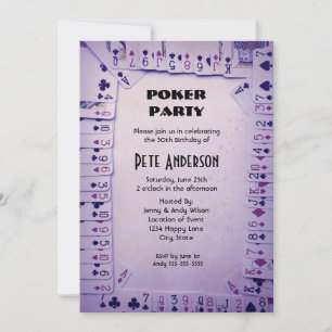 Spelkort Poker Party födelsedag Inbjudningar