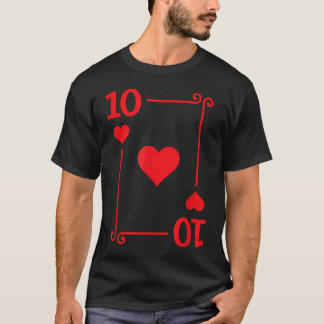 Spelkort - Rött Tio Kort - 10 T Shirt