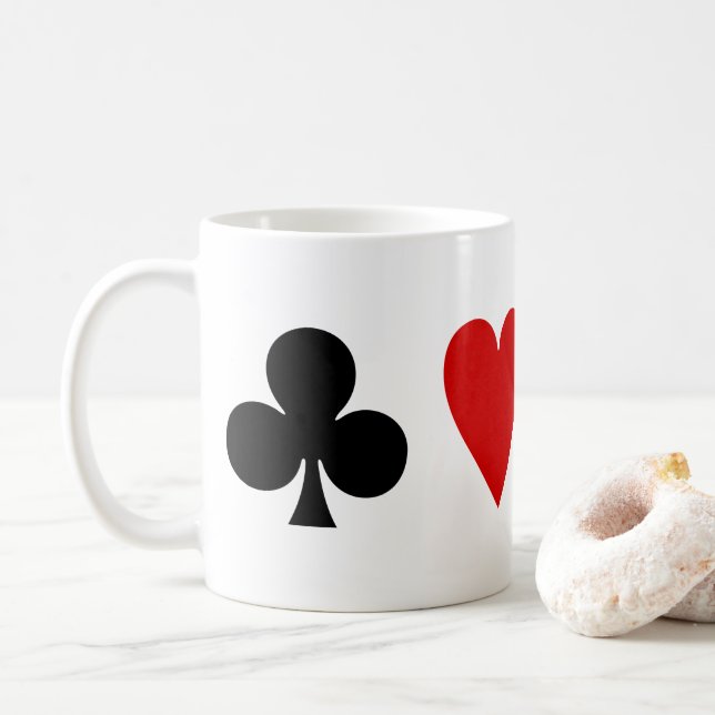 Spelkort Uppspelningskort Diamond Klubb Heart Spad Kaffemugg (Med munk)