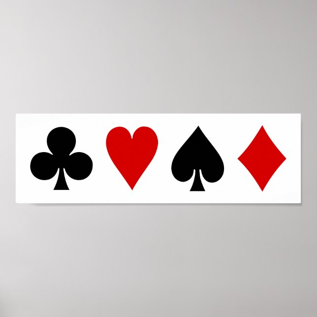 Spelkort Uppspelningskort Diamond Klubb Heart Spad Poster (Framsidan)