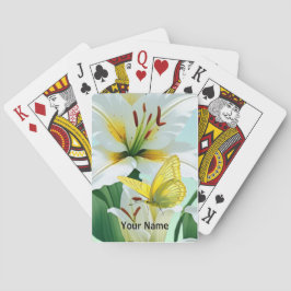 Spelkort White Lilly, Gult Butterfly