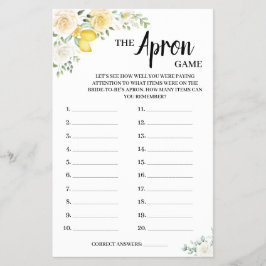 Spelkortet Apron Game Lemon&Ro Möhippa Flygblad