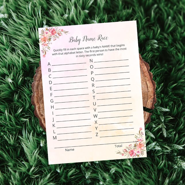 Spelkortet Elephant Barn namn Tävling Shower Game  Inbjudningar (Skapare uppladdad)