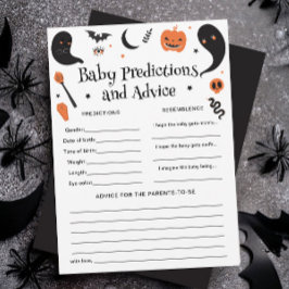 Spelkortet Halloween Baby Shower Baby Predications Inbjudningar