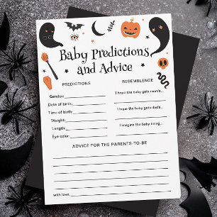 Spelkortet Halloween Baby Shower Baby Predications Inbjudningar