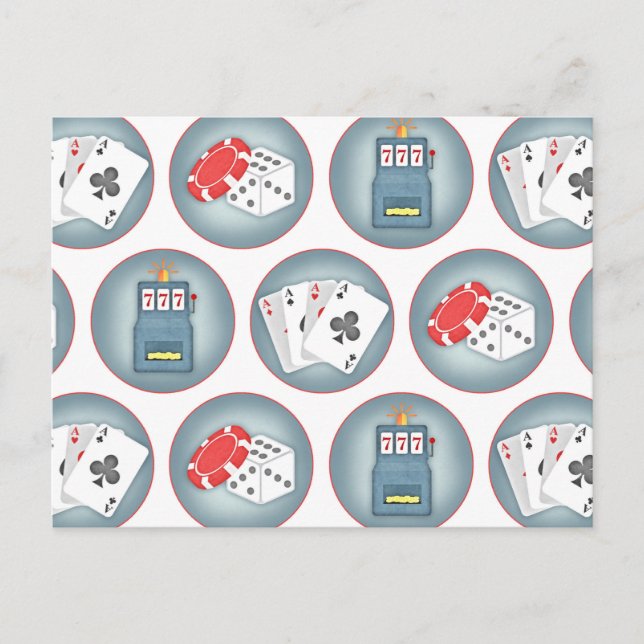 Spelkortplats för kasino Poker Spelar Maskin Vykort (Framsida)