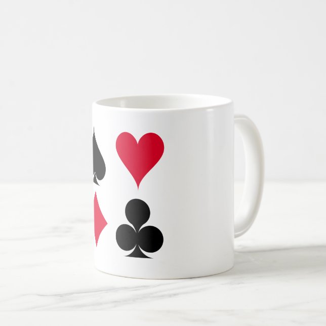 Spelkortssymboler mönster kaffemugg (Framsida höger)