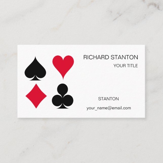 Spelkortssymboler mönster visitkort (Framsida)