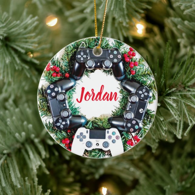 Spelkrans CUSTOM Spelare Julgransprydnad Keramik (Träd)