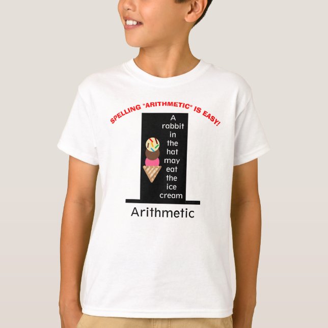 Spell Arithmetic Magician Hat Ice Cream T Shirt (Framsida)