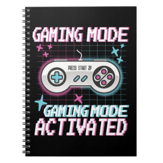Spelläge Aktiverat Retro Pixel Gamer Design Anteckningsbok