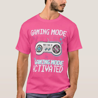 Spelläge Aktiverat Retro Pixel Gamer Design T Shirt
