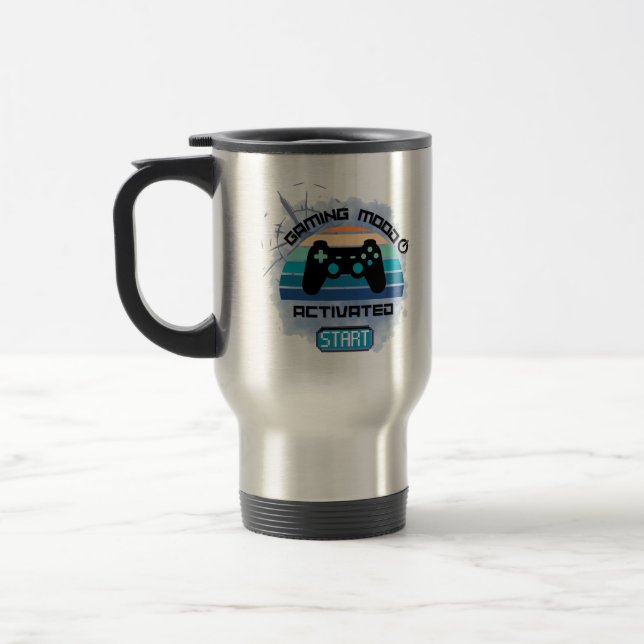"Spelläge aktiverat - Spelkaffe Mugg" Resemugg (Vänster)