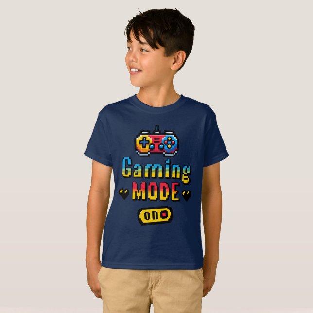 Spelläge Pixel Retro T Shirt (Hel framsida)