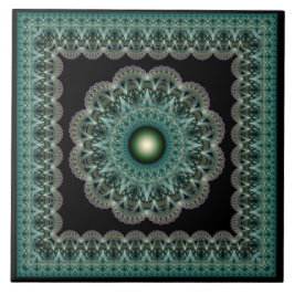 SpellBindande fraactal glansig ram för ornament Kakelplatta