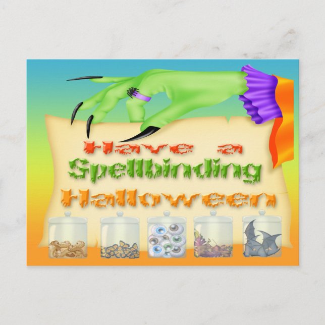 Spellbindning Halloween - vykort för Witch Hand (Framsida)