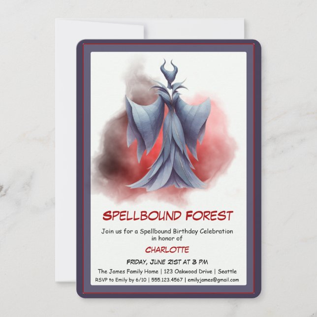Spellbound Forest – Dark Fairy Birthday Party  Inbjudningar (Framsida)