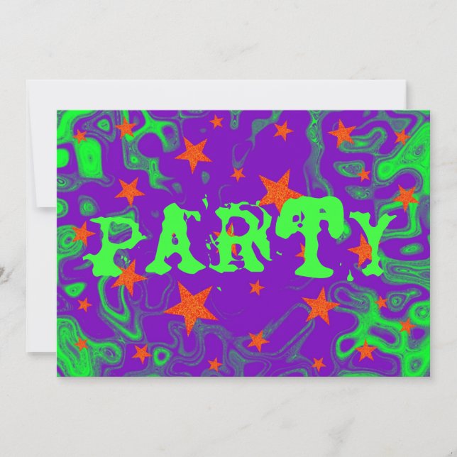 Spellbound lila 'Party' inbjudan (Framsida)