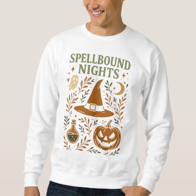 Spellbound Nights Halloween Lång Ärmad Tröja (Framsida)