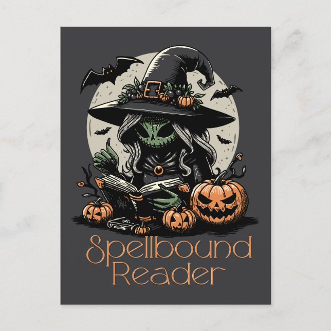 Spellbound Reader Witch Vykort (Framsida)