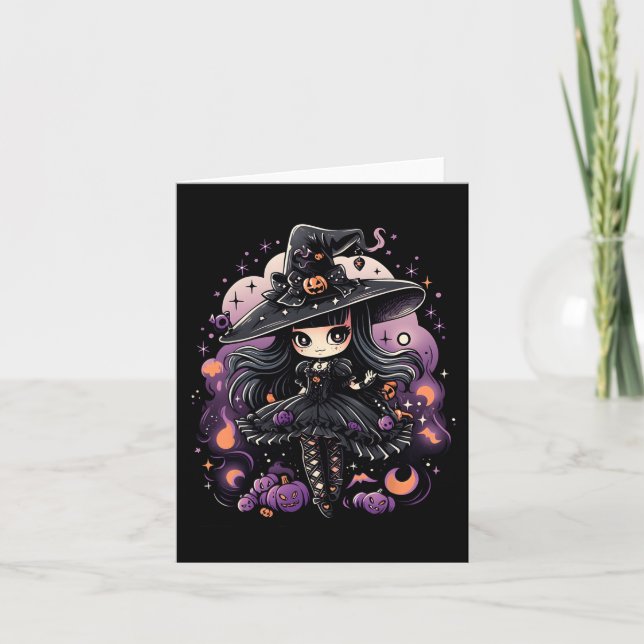 Spellbound Spirits Halloween Witch Art Art Kort (Framsida)