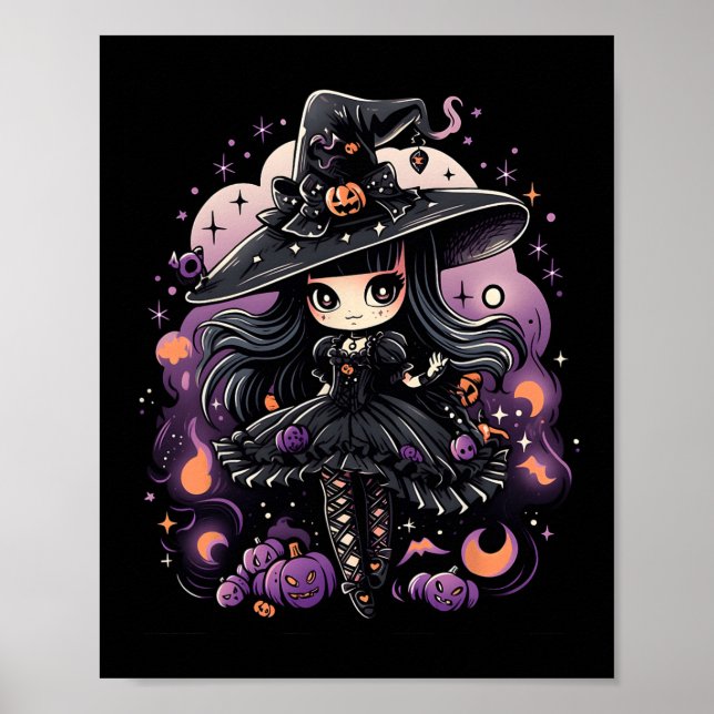 Spellbound Spirits Halloween Witch Art Art Poster (Framsidan)
