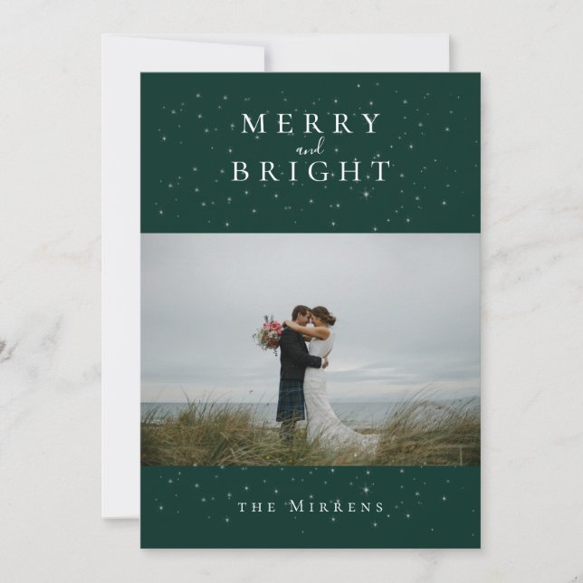 Spellbound Winter Emerald Photo Helgdag Card Julkort (Framsida)