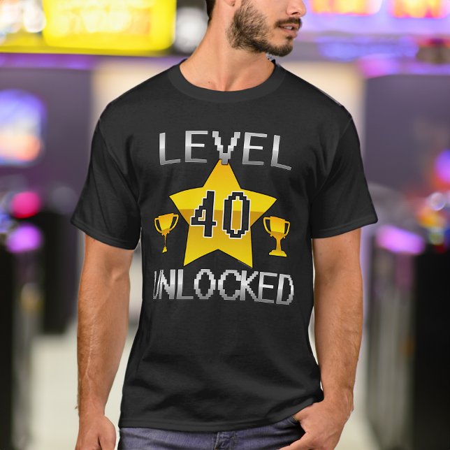 Spelledning för upplåst Retro 1980-tal T Shirt (level 40 unlocked 40th birthday t-shirt for men
)