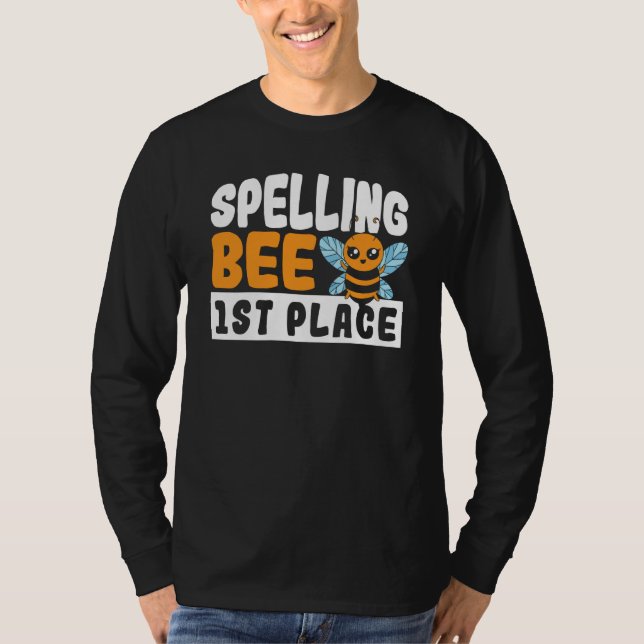 Spelling Bee 1st Place School Spelling Bee T Shirt (Framsida)