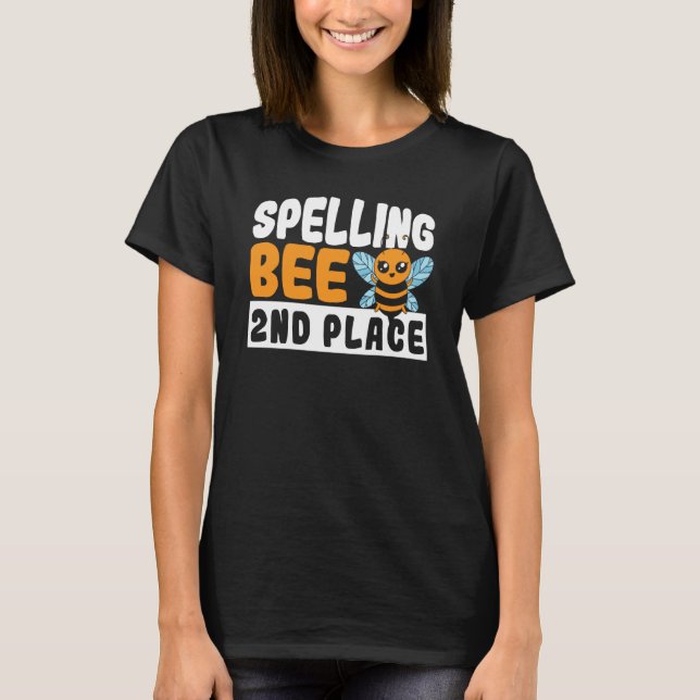 Spelling Bee 2nd Place School Spelling Bee T Shirt (Framsida)