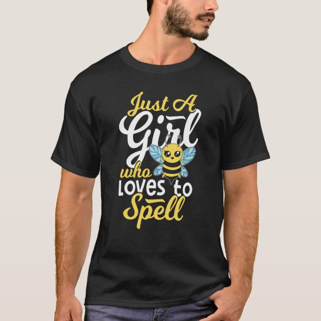 Spelling Bee Comeptition Winner Girl Spelling Bee T Shirt (Framsida)