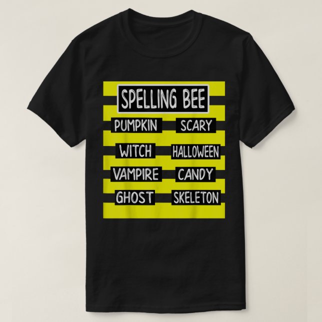 Spelling Bee Funny Pun Halloween Costume for Teach T Shirt (Design framsida)