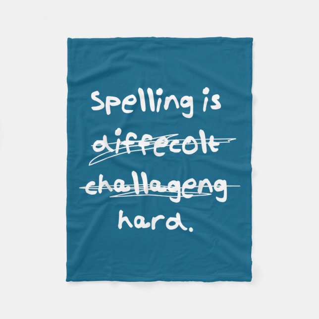 Spelling Is Hard Funny Spelling Bee  Fleecefilt (Framsidan)