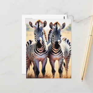 Spelliva Zebröder Färgfull Safari Inspired Art Vykort