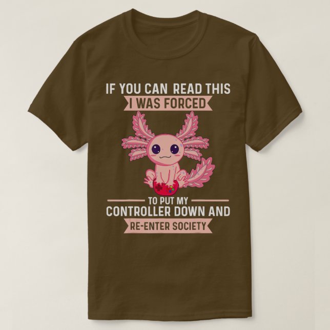 Spellolotl Axolotl spelar videospel för pojkar G T Shirt (Design framsida)