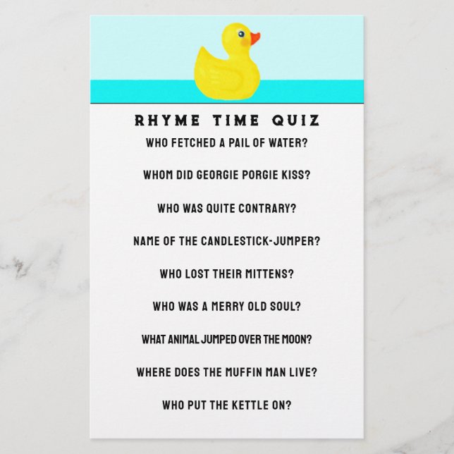 Spelmall för babyvisningsprogram brevpapper (Framsida)