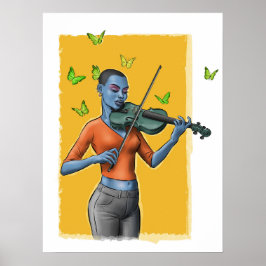 Spelman Girl - Surreal Violin Art Poster (ingen te
